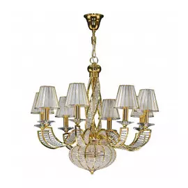 702102 (MD200001-8+2) Люстра подвесная ALVEARE 10х40W E14 ЗОЛОТО (в комплекте)