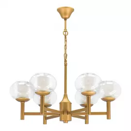 730063 (SD1350/6) Люстра FIAMMA 6х40W E27 ЗОЛОТО/ПРОЗРАЧНЫЙ (в комплекте)