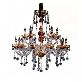 738152 (MD000002-10+5) Люстра подвесная VIDARE 15х60W E14 ЗОЛОТО (в комплекте)