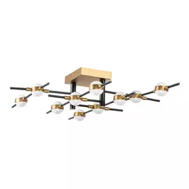 745147 (MX9125-10A) Люстра BERGAMO LED 5Wх10 4000LM ЧЕРНЫЙ МАТОВЫЙ/ЗОЛОТО 4000K (в комплекте)