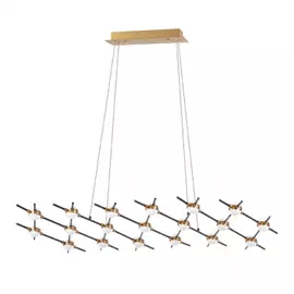 745347 (MD9125-19A) Люстра BERGAMO LED 5Wх19 7600LM ЧЕРНЫЙ МАТОВЫЙ/ЗОЛОТО 4000K (в комплекте)