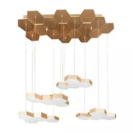 750261 (MD13003032-16А) Люстра подвесная FAVO LED-80W 3840LM Satin Gold 3000K (в комплекте)