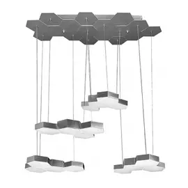 750264 (MD13003032-16А) Люстра подвесная FAVO LED-80W 3840LM Silver 4000K (в комплекте)