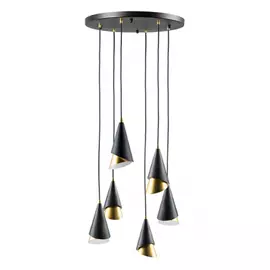 757060 (MD9700-6A ) Люстра CONE 6х40W E14 ЧЕРНЫЙ /ЗОЛОТО (в комплекте)