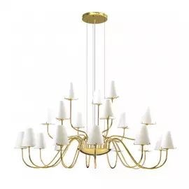 758212 (MD7116-21А) Люстра подв. DIAFANO 21х40W G9 ЗОЛОТО/БЕЛЫЙ (в комплекте)