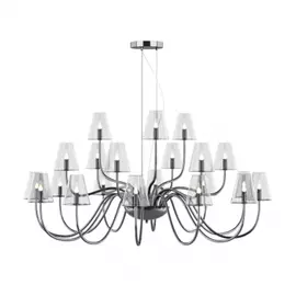 758214 (MD7116-21А) Люстра подв. DIAFANO 21х40W G9 ХРОМ/ПРОЗРАЧНЫЙ (в комплекте)