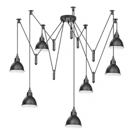 761077 (MD17003036-7A) Люстра ACROBATA 7х40W E14 ЧЕРНЫЙ (в комплекте)