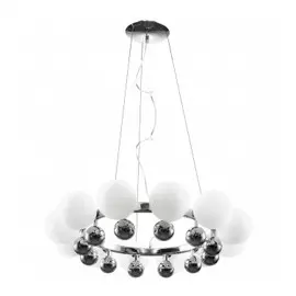 801124 (MD2028-12) Люстра SFERETTA 12х40W G9 ХРОМ/БЕЛЫЙ (в комплекте)