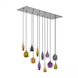 803125 (MD2098B-12MX) Подвес PENTOLA 12x25W G9 chrome/amber, smoky, olive, plum (в комплекте)