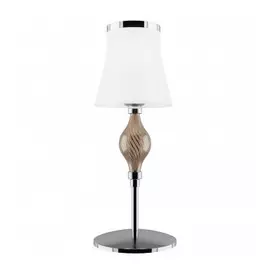 806910 (MT2067-1L) Настольная лампа ESCICA 1х40W E14 БЕЛЫЙ/КОНЬЯК/ХРОМ (в комплекте)