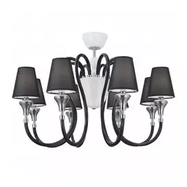 809087*** (MС2070-8BL) Люстра OTTO 8х25W E14+1х40W G9 ЧЕРНЫЙ ткань (в комплекте)