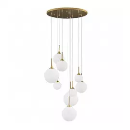 813092 (MD5081A-9JS) Люстра GLOBO 9х40W E14 gold/white (в комплекте)