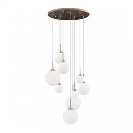 813093 (MD5081A-9GL) Люстра GLOBO 9х40W E14 champagne gold/white (в комплекте)