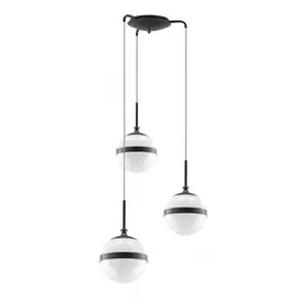 813137 (MD1803A-3BL) Люстра GLOBO 3х40W E14 black/white (в комплекте)