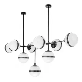 813197 (MC1803-9BL) Люстра GLOBO 9х40W E14 black/white (в комплекте)