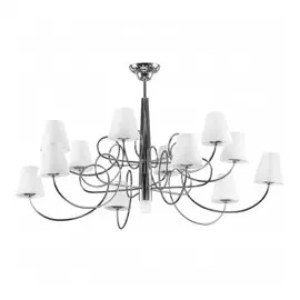 814134 (MC5082-12+1C) Люстра потол VORTICO 12х40W G9+1х40W G9 ХРОМ/БЕЛЫЙ (в комплекте)