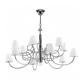 814334*** (MD5082-12+1C) Люстра подв VORTICO 12х40W G9+1х40W G9 ХРОМ/БЕЛЫЙ (в комплекте)