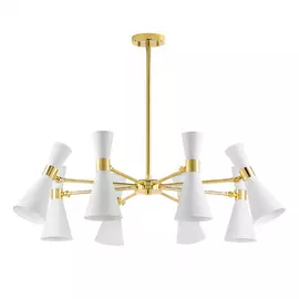 816086 (MD8506/8A) Люстра DUMO 8х40W E14 БЕЛЫЙ МАТОВЫЙ/ЗОЛОТО (в комплекте)