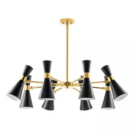 816087 (MD8506/8A) Люстра DUMO 8х40W E14 ЧЕРНЫЙ МАТОВЫЙ/ЗОЛОТО (в комплекте)
