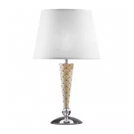 870926 (PD1257-3) Настольная лампа GRAZIA 1х60W E27 КОЖА/БЕЛЫЙ/ХРОМ (в комплекте)