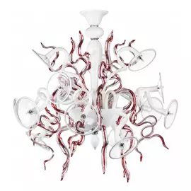 894156*** (BS-D6005-15) Люстра RICCIOLO 15х20W G4 WHITE+ RED (в комплекте)