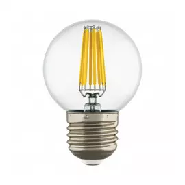 933822*** Лампа LED FILAMENT 220V G50 E27 6W=65W 400-430LM 360G CL 3000K 30000H (в комплекте)