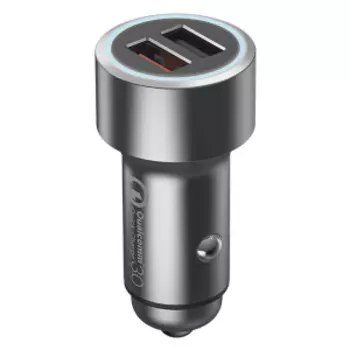 Автомобильное зарядное устройство на 2 USB Xiaomi 70mai Metal Dual-Port Car Charger Silver (Midrive CC02)