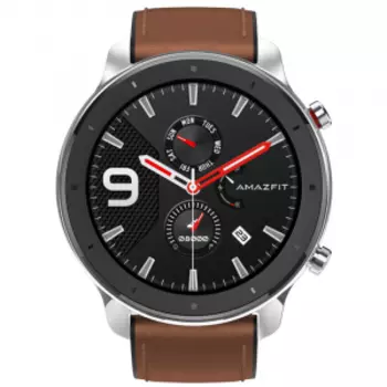 Часы Xiaomi Amazfit GTR 47mm Stainless Stell Case Leather Strap Brown