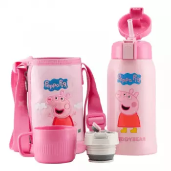 Детский термос Xiaomi Beddybear Double Cover Children Mug 600ml Peppa Pig