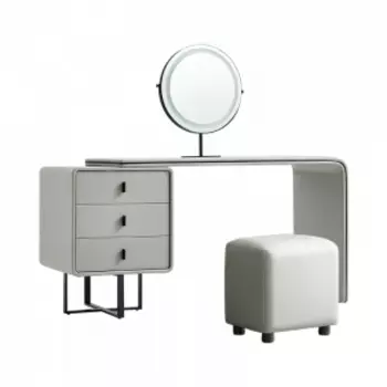 Комплект Туалетный столик зеркало и пуф Xiaomi Linsy Light Luxury Cream Style Makeup Table Mirror 1.3 m Grey (TD008-B + JF 004) (с тремя ящиками)
