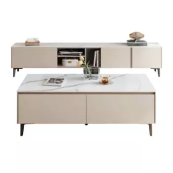 Комплект журнальный столик и тумба под телевизор 200 см Xiaomi Linsy Set Of Coffee Table And TV Stand Cream/White (SK4L-A+SK4M-A)