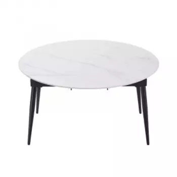 Круглый обеденный раздвижной стол Xiaomi 8H Jun Telescopic Rock Board Dining Table 1.35х1.35 m/0.8х0.75 m White (YB4)