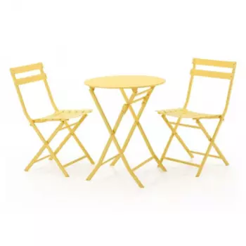 Набор обеденной мебели Складной круглый стол и 2 стула Xiaomi MWH Colorful Folding Round Table And 2 Folding Chair Set Yellow