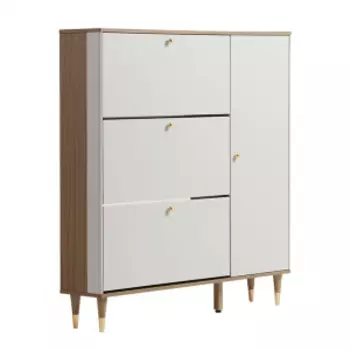 Шкаф для обуви Xiaomi LINSY Light Luxury Tipping Shoe Cabinet 1.16 m Walnut/Light Grey (LU2N-A)