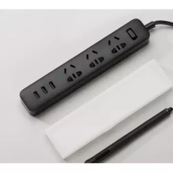 Удлинитель Xiaomi Mi Power Strip 3 розетки и 3 USB порта Black (XMCXB01QM)