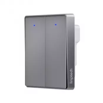 Умный выключатель двухклавишный с нулевой линией Xiaomi Linptech Glass Panel Smart Switch E1 Zero Fire Double Grey (QE1GDB-W2 MI)