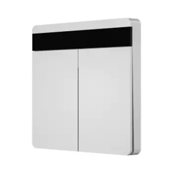 Умный выключатель двухклавишный с нулевой линией Xiaomi Linptech Smart Screen Display Switch E2 Zero Fire Double White