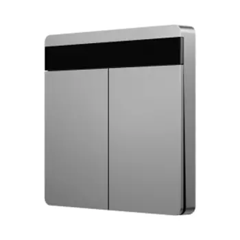 Умный выключатель двухклавишный с нулевой линией Xiaomi Linptech Smart Screen Display Switch E2 Zero Fire Double Grey