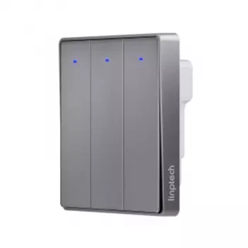 Умный выключатель трехклавишный с нулевой линией Xiaomi Linptech Glass Panel Smart Switch E1 Zero Fire Three Button Grey (QE1GDB-W3 MI)