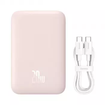 Внешний аккумулятор с поддержкой беспроводной зарядки Xiaomi Baseus Magnetic Wireless Charging Power Bank 6000 mAh 20W Pink (PPCXM06)