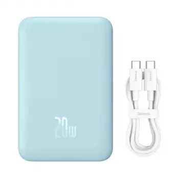 Внешний аккумулятор с поддержкой беспроводной зарядки Xiaomi Baseus Magnetic Wireless Charging Power Bank 10000 mAh 20W Blue (PPCXM10)