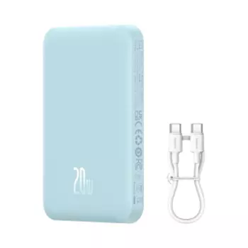 Внешний аккумулятор с поддержкой беспроводной зарядки Xiaomi Baseus Magnetic Wireless Charging Power Bank 5000 mAh 20W Blue (PPCXM05)