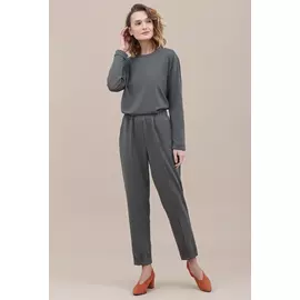 Брюки Черешня хаки из джерси со стрелками и манжетами (42-46)