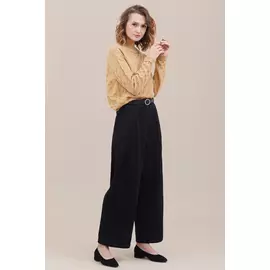 Брюки Черешня из вельвета черные широкие по низу (40-42)