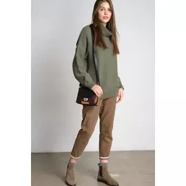 Джемпер Черешня шерстяной с воротом полынь (40-46)