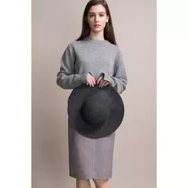 Джемпер THE MAIN с разрезом на руквах светло-серого цвета (40-46)