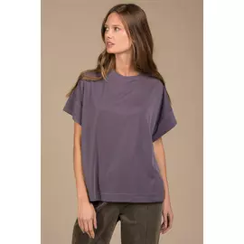 Футболка Черешня мышиный серый из модала в стиле оверсайз (40-46)