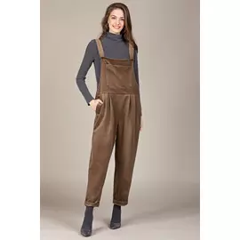 Комбинезон Черешня из вельвета с карманом на груди орех (40-46)