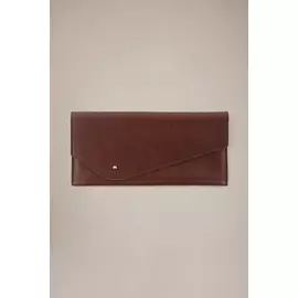 Кошелек Черешня с асимметричным клапаном коньячного цвета (One Size)