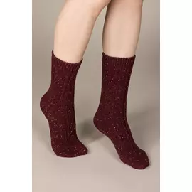Носки KSOX шерстяные в крапинку с косичками бордового цвета (One Size)